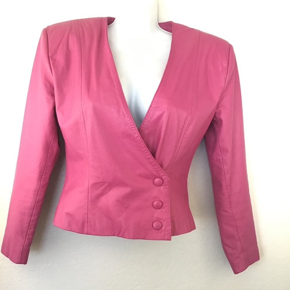 Yucatan Bay Vintage Hot Pink Leather Jacket